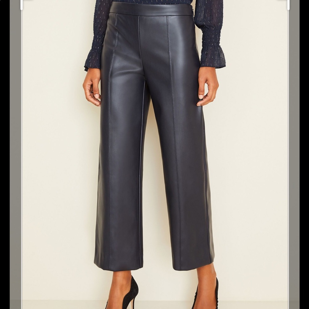 Ann Taylor Vegan Leather Wide Leg Pants